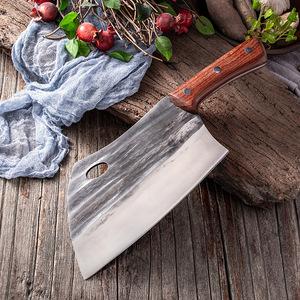 Juego de Cuchillos Forjados con mango de sándalo rojo, cuchillos de cocina <span class=keywords><strong>para</strong></span> uso doméstico <span class=keywords><strong>para</strong></span> picar, <span class=keywords><strong>cortar</strong></span> huesos grandes, matar <span class=keywords><strong>carne</strong></span>, <span class=keywords><strong>cuchillo</strong></span> de cerdo - Product Image 3