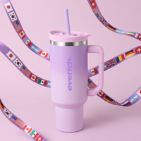 Gobelet isotherme sous vide de 40 oz avec poignée et paille, en acier inoxydable à double paroi, motif dessin animé, anti-fuite, pour voyage et sports de plein air