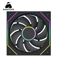 Ventilador de Chasis AntarcChill Negro de 120 mm, Alto Flujo de Aire, Silencioso, con Rodamiento Hidráulico PWM, Ventilador de Refrigeración para Computadora, Logotipo Personalizado