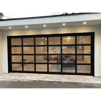 Moderne Zwarte Sectionele Panel Glas Garagedeur Automatische Garagedeuren Voor Villa