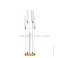 Vente en gros de chandeliers de mariage en acrylique de haute qualité à 8 bras, chandeliers de mariage transparents, décorations de mariage