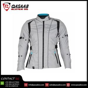 Racing Jackets Longed Zippers <b>Stand</b>-Collar Breathable Women's <b>Motorbike</b> Cordura-Textile Black-Striped White-Jackets For Riding - Product Image 3