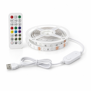 ไฟแถบ LED RGB แบบติดด้วยตนเอง ปรับความสว่างได้ สว่างมาก กันน้ำ IP65 เคลือบอีพ็อกซี่ 12V 5050 สำหรับตกแต่งภายในห้องนอน ทีวี ไฟแบ็คไลท์ - Product Image 1