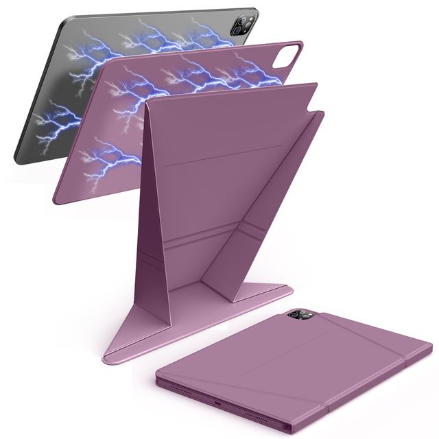 Raised PU Leather Magnetic iPad Case, Slim and Shockproof, Compatible with iPad Pro 11-inch(M4-chip, 2024 Released)
