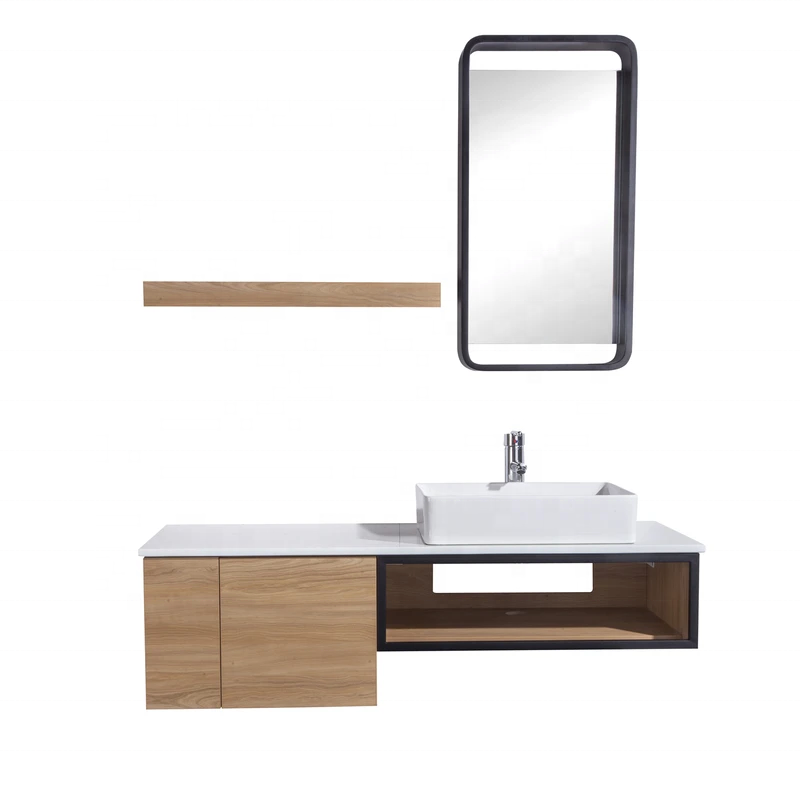 Nouveau 48 Pouces Mur Simple Vasque Vanité de Salle De Bain En Bois avec Porte-Serviettes
