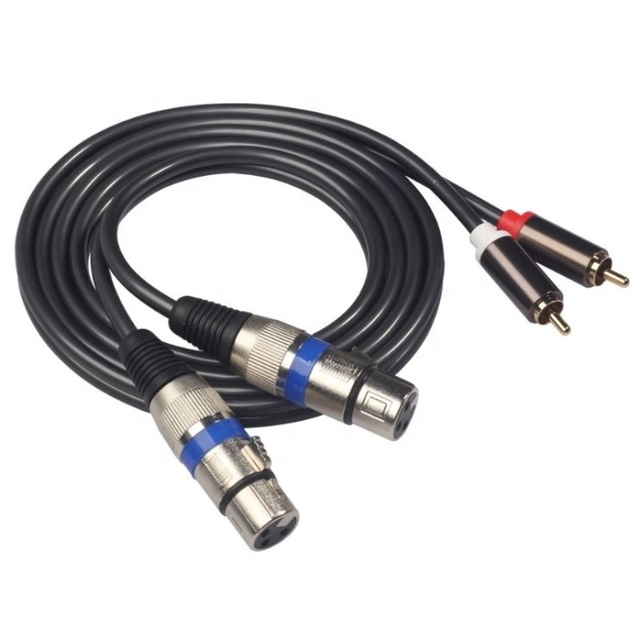 High Quality Dual RCA to Dual XLR Male Audio Cable 1.5m Gold-Plated Connectors Pure Copper Wire for Mixer Amplifier Speaker