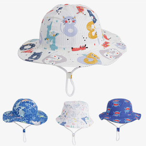 2023 été enfant en bas âge bébé enfants large bord Panama seau plage soleil chapeaux dessin animé dinosaure imprimé Animal bébé garçons filles seau <span class=keywords><strong>chapeau</strong></span> - Product Image 5