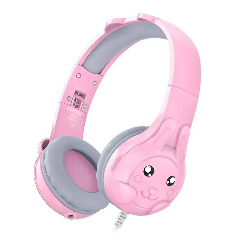 GlobalCrown Auriculares para niños con cable y micrófono para niñas Niños Regalos Volumen limitado 85 94 dB Auriculares plegables para niños