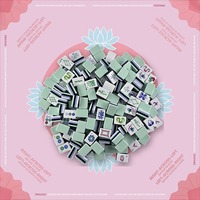 Jeu de Mahjong professionnel américain à 4 couches, 160 tuiles, bleu pâle, en acrylique lourd, motif Lotus Bleu