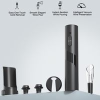 Ouvre-bouteille électrique rechargeable + pompe à vin sous vide 2 en 1, design le plus récent, kit cadeau de luxe pour le vin avec base de rangement