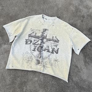 Camisetas de Hombre Estilo Urbano, Camisetas Cuadradas de Algodón con Estampado Personalizado, Fabricante de Camisetas Extra Grandes, Lavadas y Desgastadas - Product Image 1