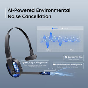 <span class=keywords><strong>EKSA</strong></span> H5 BT 5.0 Casque d'écoute PC sans fil 2 micros ENC Écouteurs avec base de chargement et clé USB pour bureau - Product Image 2