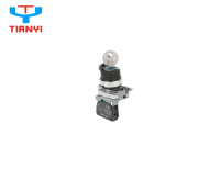Interruptor de Botón Pulsador Electrónico de Plástico Serie XB4, Interruptores de Llave con Mango Estándar, Mango Largo, 2/3 Posiciones, Retorno por Resorte