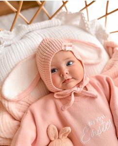 Conjunto de Ropa para Bebé Recién Nacida, Mono de Punto con Volantes, 100% Algodón Suave, con Puños Acanalados, para Sesiones de Fotos de Primavera y Uso Diario - Product Image 5