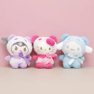 2023 Anime Sanrio keychain Demon Kuromi Plush Toy sanrio accessories Sitting Kitty Plush Doll bag purse for kids