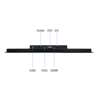 Monitor Industrial de pantalla táctil capacitiva IPS de 21,5 pulgadas, 1920x1080, VGA, DVI, USB, marco de aluminio metálico, TFT integrado plano puro