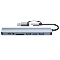 Hub 8 en 1 usb 4 ports usb 3.0 pour hub mini 4 pro station de charge otg type-c hub micro usb pour iphone