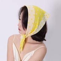 Jilbab Segitiga Satin Motif Polkadot Warna Kontras untuk Wanita, Musim Semi Gugur, Modis, Serbaguna, Multifungsi, untuk Leher dan Luar Ruangan