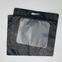 Plastik dengan pegangan dan jendela depan warna hitam siap dikirim kemeja pakaian tas Ziplock untuk kemasan pakaian