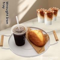 Plateau de service moderne en métal pour snacks, plat, plat à dessert, antidérapant, pour les fêtes, possibilité d'utiliser un logo personnalisé
