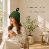 Chapeau en feutre de laine australienne vert forêt, fait main, isolant thermiquement, avec logo personnalisé, pour bain de vapeur, spa, sauna.