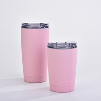 BORGE Tasse de voyage isotherme en acier inoxydable à double paroi de 350 ml avec paille