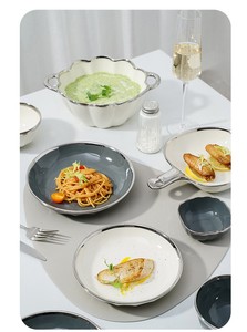 <span class=keywords><strong>Service</strong></span> de vaisselle en <span class=keywords><strong>porcelaine</strong></span> <span class=keywords><strong>vintage</strong></span> à glaçure mouchetée, best-seller, pour restaurant, assiettes à dîner en céramique, passe au lave-vaisselle - Product Image 4