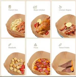 50 pièces de doublures en papier sulfurisé jetables double face imperméables pour friteuse à air, pour la cuisson du pain, antiadhésives, pour bols et assiettes carrés - Product Image 4