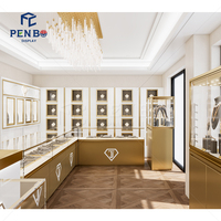Moderner Schmuck-Präsentationstisch, Schmuck-Ausstellungsvitrine, Juwelier-Kiosk mit LED-Beleuchtung