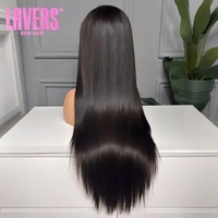 Perruque Lace Front en Cheveux Humains 13x5 Lisse Densité 200% Brésilienne Vierge Pré-Pluckée Sans Colle Dentelle Transparente Ligne de Cheveux Naturelle