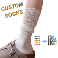 Chaussettes hautes en dentelle blanche Lolita pour femmes, style JK, chaussettes hautes style ballet
