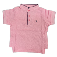 Kaos Polo Anak Kerah Mandarin Smart Casual Lengan Pendek Pewarnaan Benang 180g Hem Hi-low Manset Jacquard Kancing Pop-out 100% Katun