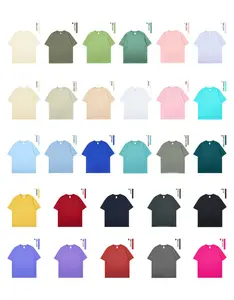 Hoge Kwaliteit 230gsm Zwaar Katoen 37 Kleuren T-Shirt Voor Mannen Custom Print Blanco T-Shirt Effen Losse Heren T-Shirt