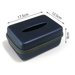 กล่องเก็บกระดาษเช็ดปากสีดำสีน้ำเงินกันน้ำกล่องเก็บกระดาษเช็ดปากสำหรับเดินทาง