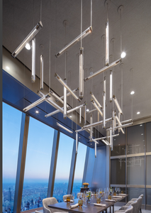 Ecojas Kính Sang Trọng Đèn Chùm Cho Sảnh Khách Sạn Siêu Thị Đám Cưới Khách Sạn Thiết Kế Mới Lớn Pendent Ánh Sáng - Product Image 3