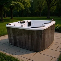 Baignoire Spa Extérieure Autonome de Style Américain 2m en Acrylique, Baignoire Intelligente à Température Constante avec Massage par Jets