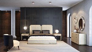 Luxury <strong>Fancy</strong> Bedroom Furniture High End Italian Design Leather King Size Wooden Frame <strong>Bed</strong> for Villa Master <strong>Room</strong> - Product Image 6