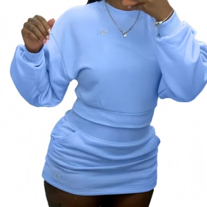 Nuovi Arrivi di Lusso all'Ingrosso: Set da <span class=keywords><strong>Donna</strong></span> 2 Pezzi con Maniche Lunghe e Gonna Sexy, Completo Casual Sportivo per Yoga, <span class=keywords><strong>Abbigliamento</strong></span> Femminile di Design - Product Image 3