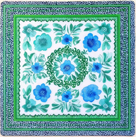 Alas Mahjong Turquoise 31.5"x31.5" Neoprena Anti-Selip Peredam Suara untuk Mahjong Amerika