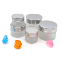 Pot en verre vide transparent givré pour crème cosmétique 5ml 15ml 30ml 50ml 100ml