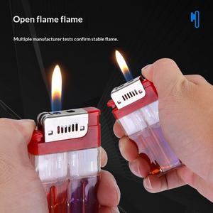 Accendino Trasparente a Doppia Fiamma, Creativo con Stampa per Coppie, Macchina Pubblicitaria Usa e Getta EF-206 in Plastica - Product Image 3