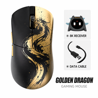 Souris de jeu sans fil en alliage de magnésium, taux de polling 8K, double mode filaire et sans fil 2.4G, co-marquée Xian Museum, RGB, légère 50g, Attack