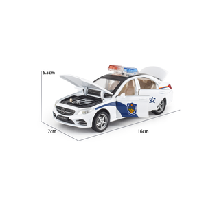 Venta al por mayor precio de fábrica 1:32 <span class=keywords><strong>coches</strong></span> de aleación divertidos montaje <span class=keywords><strong>metal</strong></span> coche de policía juguetes modelos Diecast sonido y luz Pullback Diecast juguete - Product Image 3