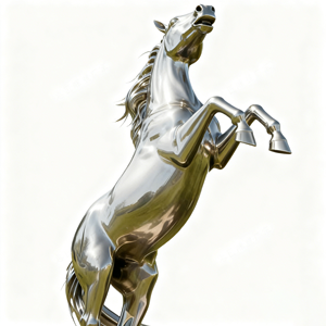 פסל סוס רץ מנירוסטה מלוטשת גדולה, פסל סוס דוהר ריאליסטי למלון יוקרה, גודל בהתאמה אישית - Product Image 4