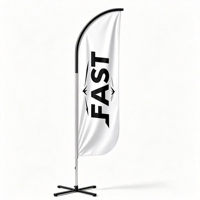 Kit de présentoir publicitaire à drapeau avec graphique imprimé remplaçable pour la promotion des services alimentaires