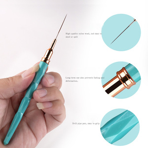 Pinceau à ongles avec manche en plastique, 7 mm-25 mm, poils en nylon fins, pour la peinture de détails au gel, pour la manucure artistique - Product Image 5