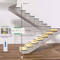 Vente à chaud Escalier LED Détecteur de mouvement intelligent Éclairage d'escalier à LED Ensemble complet Bande lumineuse à LED pour l'intérieur