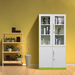 Classeur de stockage en acier à 2 portes en verre de conception moderne Classeur de bureau réglable en gros d'usine en métal pour la maison, le bureau et l'hôpital - Product Image 1