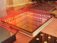 Dalles de sol LED 3D miroir RGB modulaires pour scène, activées par le son, intérieur/extérieur, pour mariage, club, événement