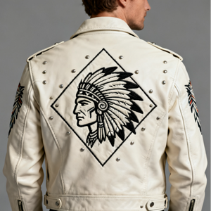 Chaquetas de Cuero para Hombre OEM, Diseño Original, Remaches de Pedrería Bordados, Chaqueta de Motociclista de Piel de Cordero, Fabricante con Personalización Completa - Product Image 3